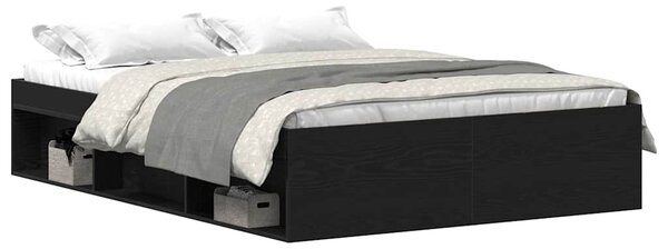 Rám postele bez matrace černý dub 135x190 cm kompozitní dřevo 3329317