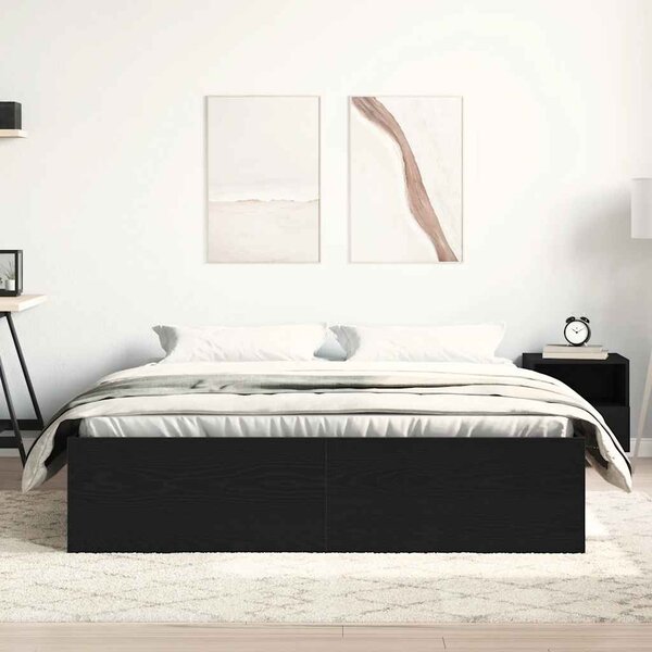 Rám postele bez matrace černý dub 150x200 cm kompozitní dřevo 3329314