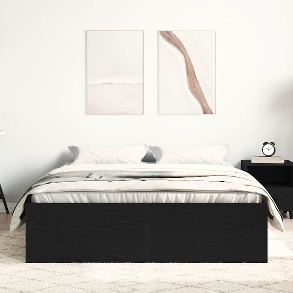 Rám postele bez matrace černý dub 135x190 cm kompozitní dřevo 3329317