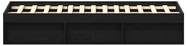 Rám postele bez matrace černý dub 150x200 cm kompozitní dřevo 3329314