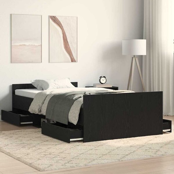 Rám postele Černý dub 193 x 93 x 50 cm Kompozitní dřevo 3329328