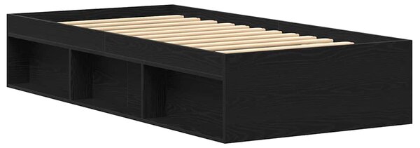 Rám postele bez matrace černý dub 75x190 cm kompozitní dřevo 3329311