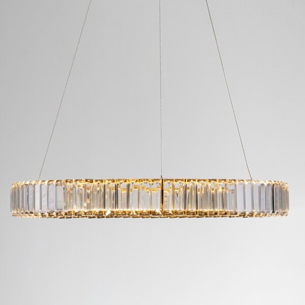 Zlaté skleněné závěsné LED světlo Nova Luce Aurelia 60 cm