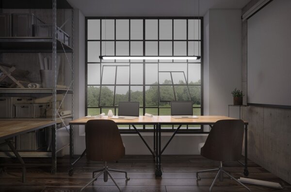 Osram-LED Stmívatelný lustr na lanku OFFICE LINE LED/40W/230V 4000K 120 cm černá