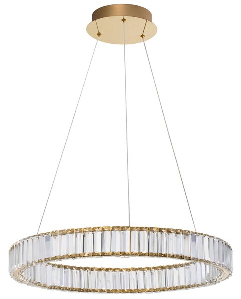 Zlaté skleněné závěsné LED světlo Nova Luce Aurelia 60 cm