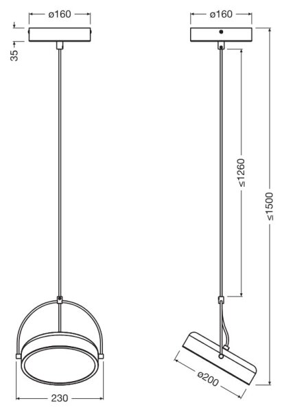 Osram - LED Lustr na lanku DECOR PUCK LED/12W/230V CRI 90 černá