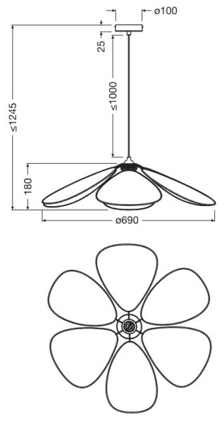 Osram - Lustr na lanku DECOR RATTAN 1xE27/15W/230V pr. 69 cm béžová/černá