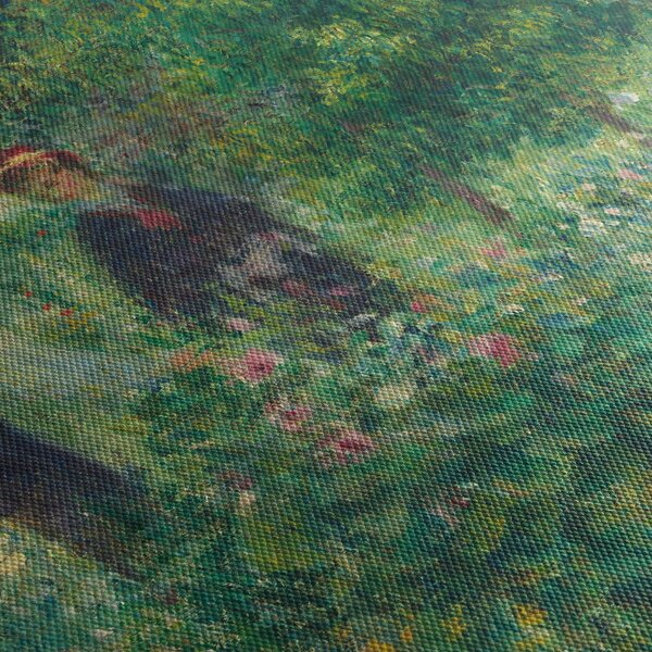 Obraz - Auguste Renoir, Picking Flowers, reprodukce (s hodinami) (90x30 cm)