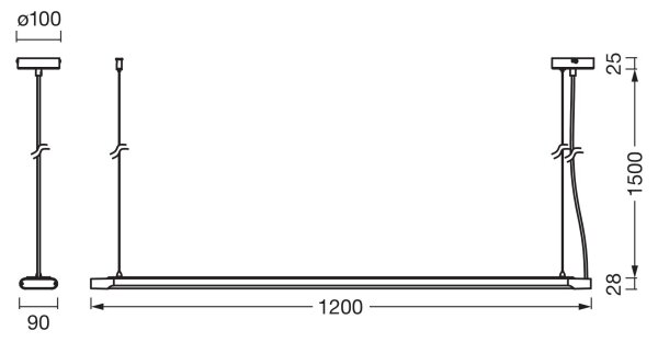 Osram -LED Stmívatelný lustr na lanku OFFICE LINE LED/40W/230V 4000K 120 cm bílá