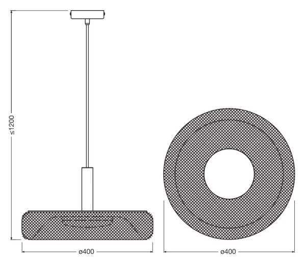 Osram - LED Lustr na lanku DECOR MESH LED/18,5W/230V pr. 40 cm černá/kaučukovník