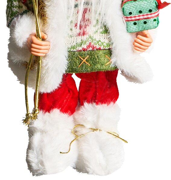 Vánoční dekorace MOSVATN Santa Claus 37 cm Červená/Zelená