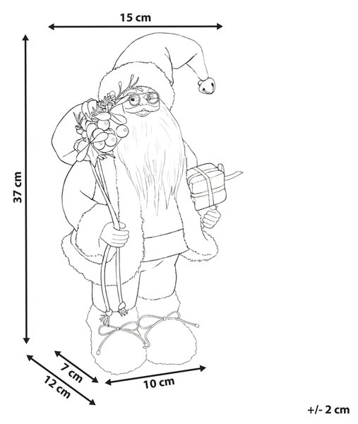 Vánoční dekorace MOSVATN Santa Claus 37 cm Červená/Zelená