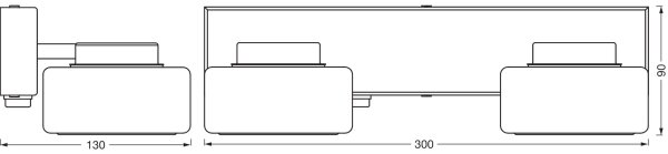 Osram - LED Koupelnové nástěnné svítidlo ORBIS FLAME 2xLED/5,5W/230V IP44 černá