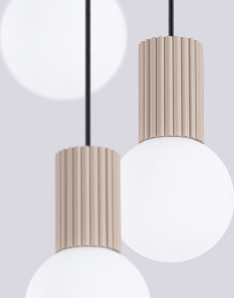 Sollux SL.1745 - Lustr na lanku HALO 3xG9/8W/230V pr. 25 cm taupe