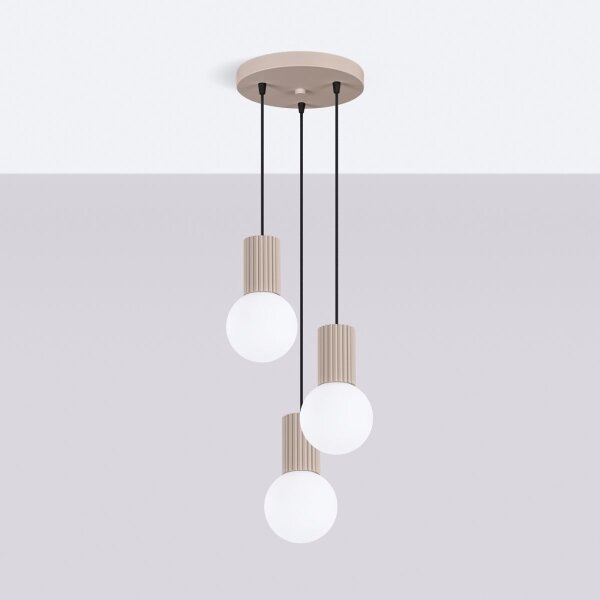 Sollux SL.1745 - Lustr na lanku HALO 3xG9/8W/230V pr. 25 cm taupe