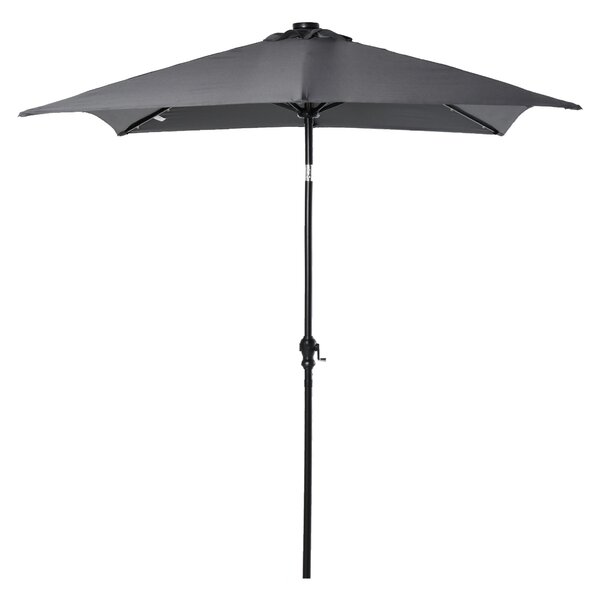 Zahradní deštník Outsunny 268x205x248 cm s LED solárními světly a naklápěcí střechou, ocelová konstrukce a klička pro terasu | Aosom