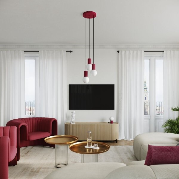 Sollux SL.1751 - Stolní lampa HALO 1xG9/8W/230V pr. 12 cm červená