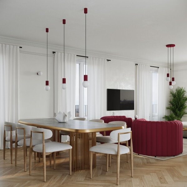 Sollux SL.1751 - Stolní lampa HALO 1xG9/8W/230V pr. 12 cm červená