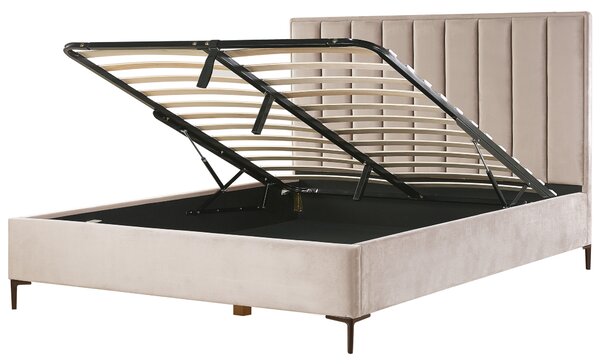 Sada do ložnice Umělý samet SEZANNE 180 x 200 cm Taupe