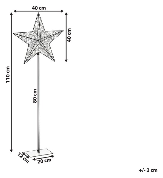 Venkovní dekorace LED SANNAN Hvězda 110 cm Černá