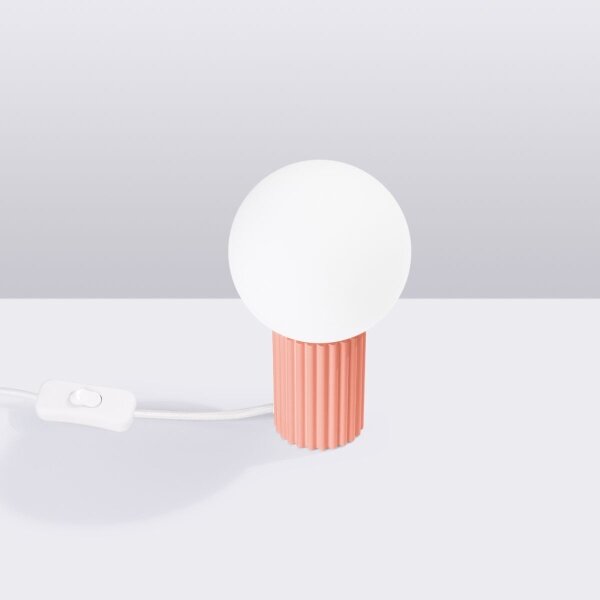 Sollux SL.1756 - Stolní lampa HALO 1xG9/8W/230V pr. 12 cm růžová