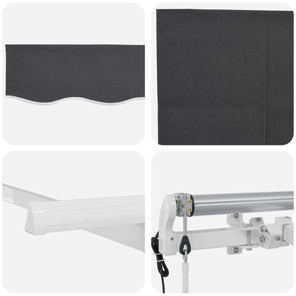 Stahovací markýza Antracit 400 x 200 cm Polyester a hliník 3329803