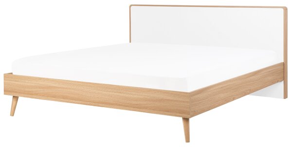 LED postel SERRIS 180 x 200 cm Světle hnědá