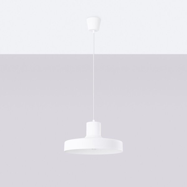 Sollux SL.1702 - Lustr na lanku BILO 1xE27/15W/230V pr. 35 cm bílá