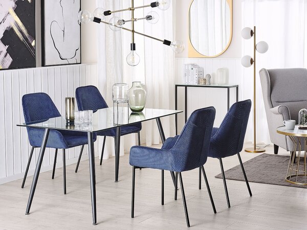 Jídelní stůl MIDLAND Černá 140 cm 80 cm Bezpečnostní sklo