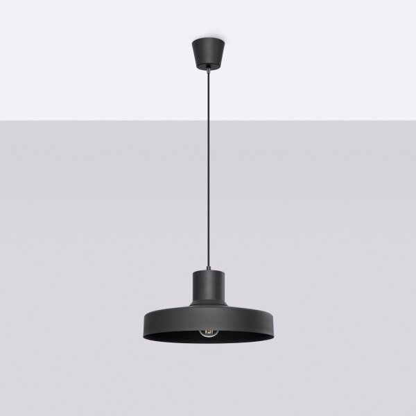 Sollux SL.1703 - Lustr na lanku BILO 1xE27/15W/230V pr. 35 cm černá