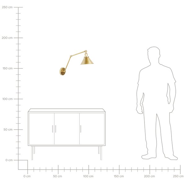 Sada 2 nástěnných lamp NARVA Nastavitelná Kov Zlatá