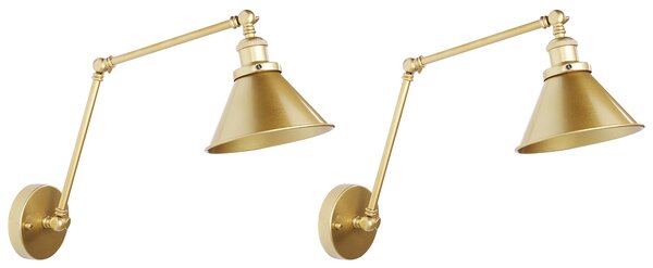 Sada 2 nástěnných lamp NARVA Nastavitelná Kov Zlatá