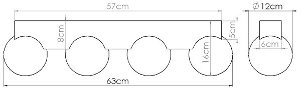 Sollux SL.1685 - Stropní svítidlo BULBO 4xG9/8W/230V buk/bílá