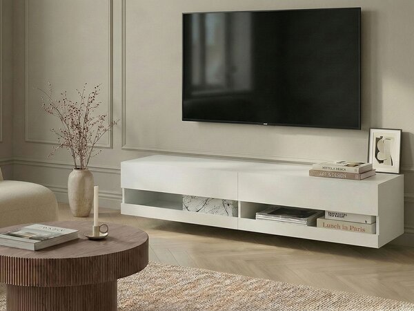TV stolek s LED EDMONTON Bílá