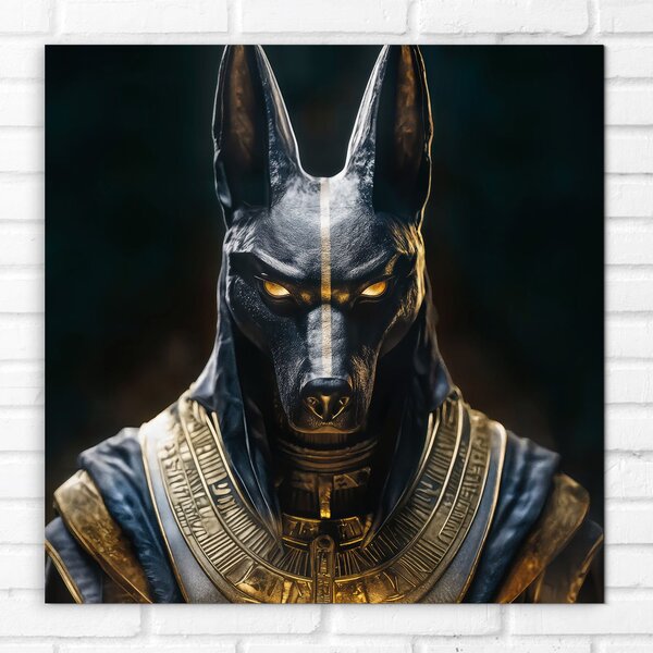 DUBLEZ | Dřevěný obraz - egyptský bůh Anubis | UV tisk, Premium