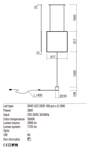 Redo 01-2134 - LED Stojací lampa SLICK LED/28W/230V černá