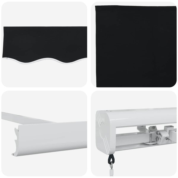 Stahovací markýza Černá 300 x 250 cm Plátno a hliník 3330045