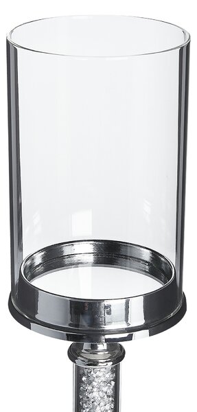 Svícen ABBEVILLE Sklo 41 cm Stříbrná