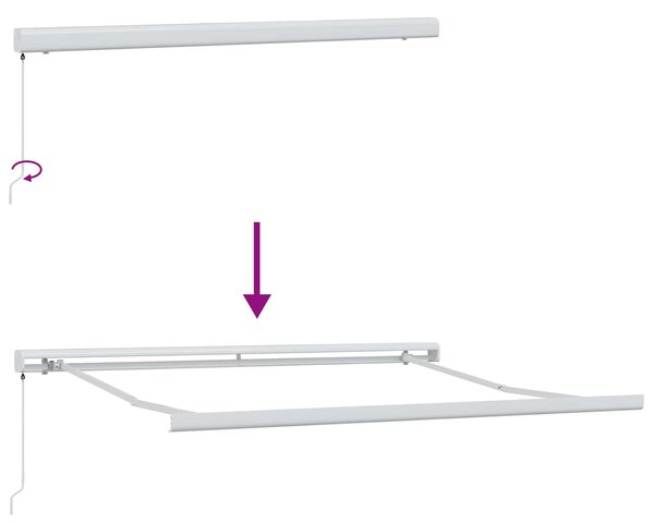 Stahovací markýza Bílá 300 x 250 cm Plátno a hliník 3330081