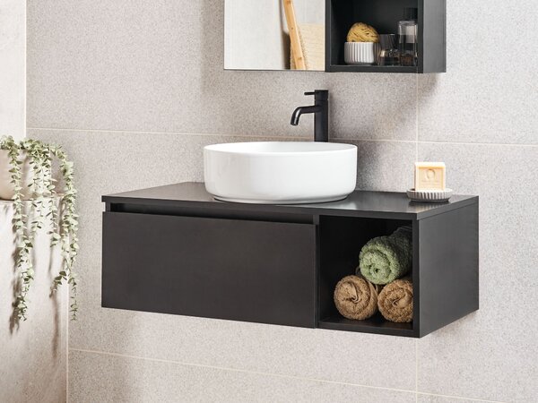 Nástěnná skříňka pod umyvadlo RUPANCO 80 cm Černá