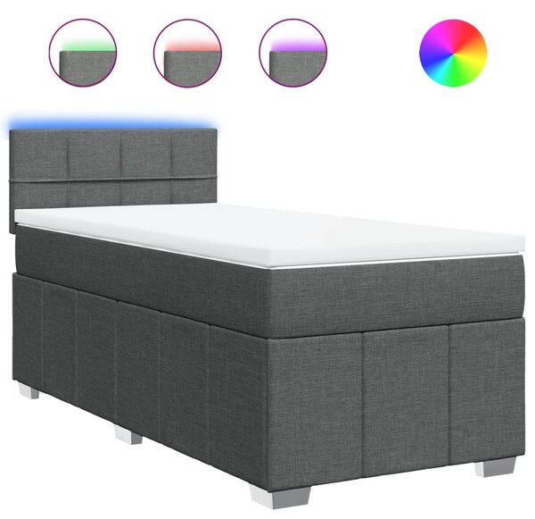 Box spring postel s matrací tmavě šedá 80 x 200 cm textil 3289196
