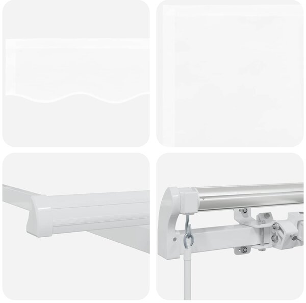 Stahovací markýza Bílá 400 × 300 cm Polyester a hliník 3330623