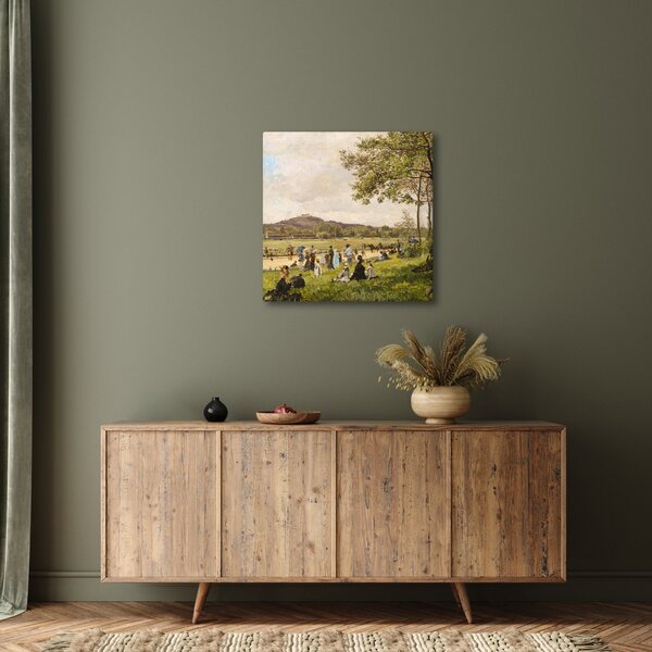 Obraz - French 19th Century, Race Course at Longchamps, reprodukce (30x30 cm)