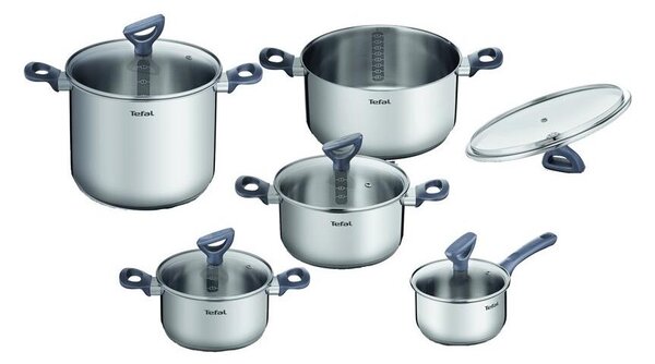 Tefal - Sada hrnců 10 ks DAILY COOK nerez