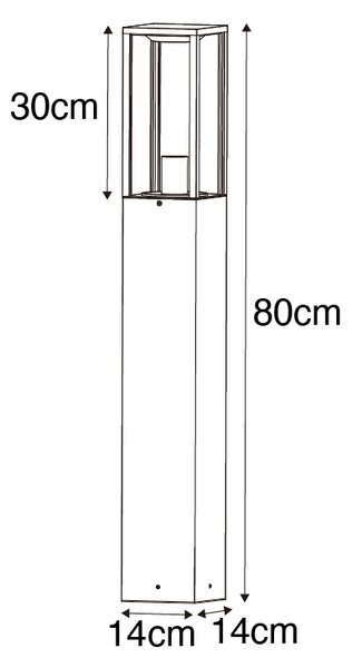 Průmyslová venkovní stojací lampa rezavě hnědá 80 cm IP44 - Charlois