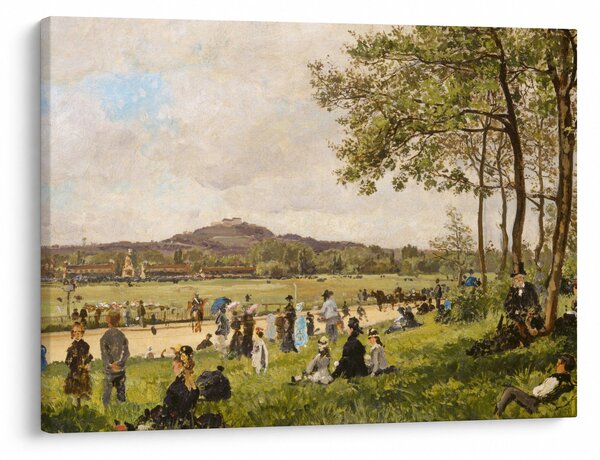 Obraz - French 19th Century, Race Course at Longchamps, reprodukce (70x50 cm)