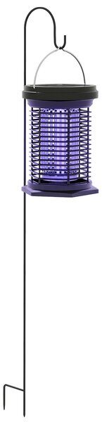 Lampa na odpuzování hmyzu a komárů Outsunny, visící zahradní svítilna, solární a USB-C dobíjecí - efektivní pro oblast 50m² v černé barvě | Aosom