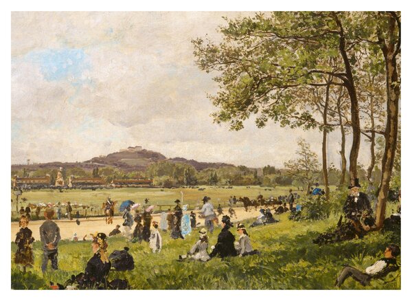 Obraz - French 19th Century, Race Course at Longchamps, reprodukce (70x50 cm)