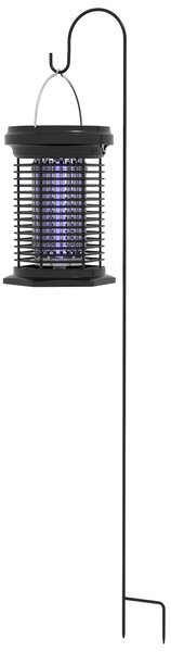 Lampa na odpuzování hmyzu a komárů Outsunny, visící zahradní svítilna, solární a USB-C dobíjecí - efektivní pro oblast 50m² v černé barvě | Aosom