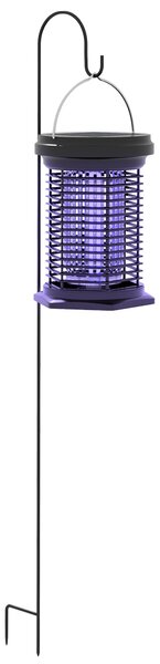 Lampa na odpuzování hmyzu a komárů Outsunny, visící zahradní svítilna, solární a USB-C dobíjecí - efektivní pro oblast 50m² v černé barvě | Aosom